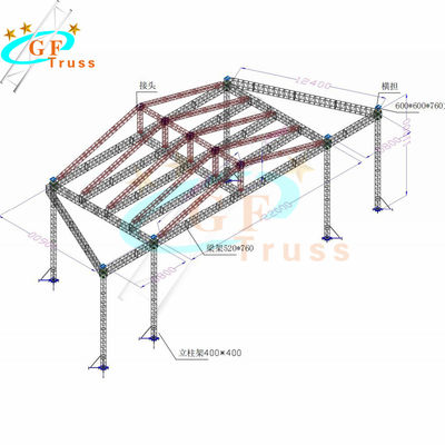 خرپایی سقف در فضای باز آلومینیومی با طراحی CAD