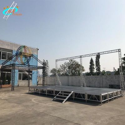 4 * 4ft 4 * 8ft آلومینیوم پلت فرم مرحله قابل حمل تمام زمین قابل تنظیم است