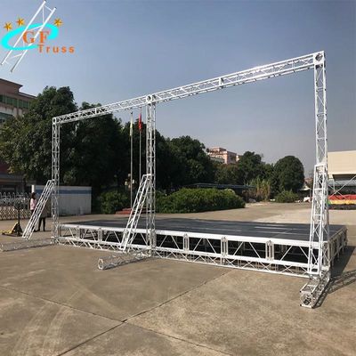 4 * 4ft 4 * 8ft آلومینیوم پلت فرم مرحله قابل حمل تمام زمین قابل تنظیم است